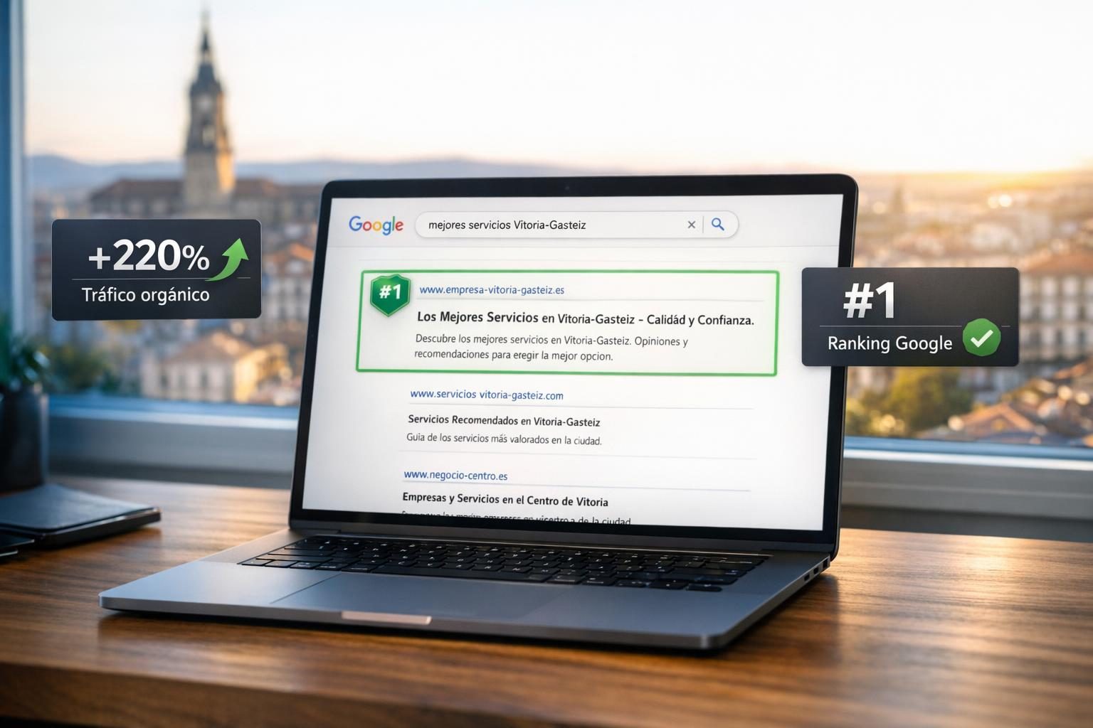 SEO en Vitoria-Gasteiz — Ranking #1 en Google para "mejores abogados Vitoria-Gasteiz"